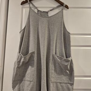 Gray Overall Shorts Women's Top